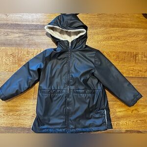 Zara Kids Black Hooded Raincoat